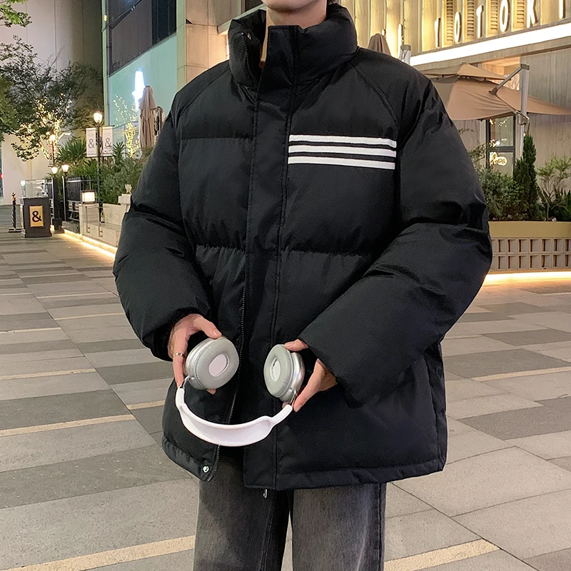 Winter Ski Jacket For Men Stand-up Collar Men's Cotton-Padded Jacket Couple Thick Warm Vintage Fashion Parkas High Quality Coat