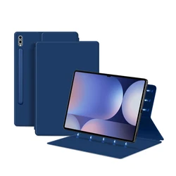 Magnetic Tablet Case with Pencil Holder - Enhanced Protection and Style - S7 Plus S8 Plus 12.4 (Dark Blue)