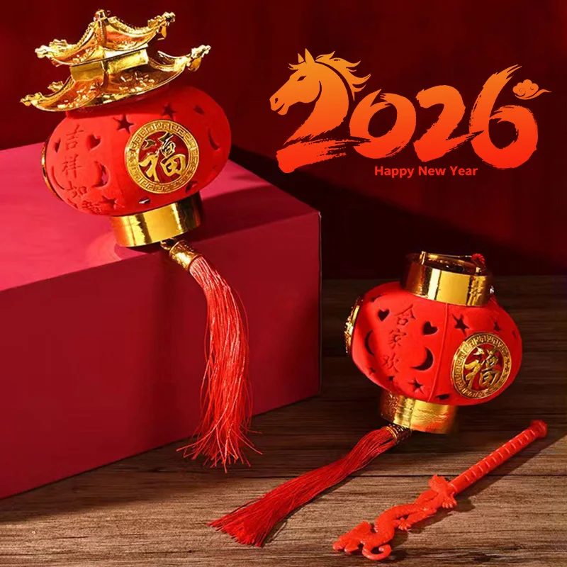 Lanterna Cinese Rossa In Feltro 3D, Decorazione Portafortuna Per Capodanno, Feste E Matrimoni, Con Testo E Fiori, Appendibile.