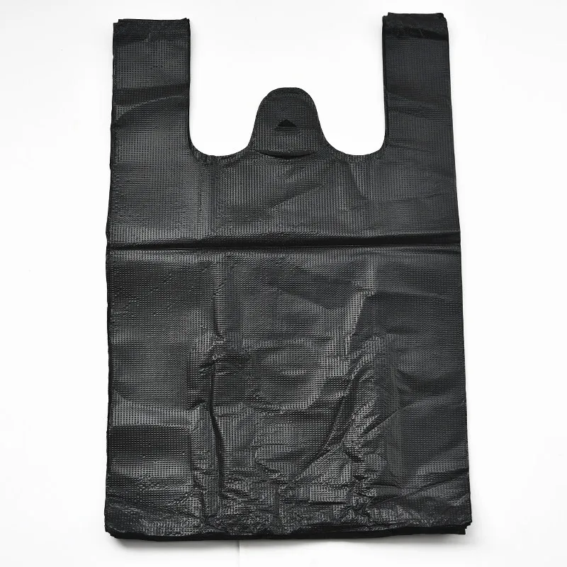 

Custom Eco-friendly vegetable plastic shopping vest bag ldpe biodegradable black plastic t-shirt bag t shirt plastic carry bags