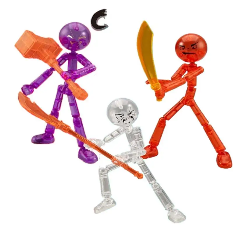 HUAHUASet 3D-gedrucktes Stickman-Actionfigurenspielzeug mit beweglichen Gelenken, zusammengebaute Roboter-Mannequin HUAHUA – Detail 10