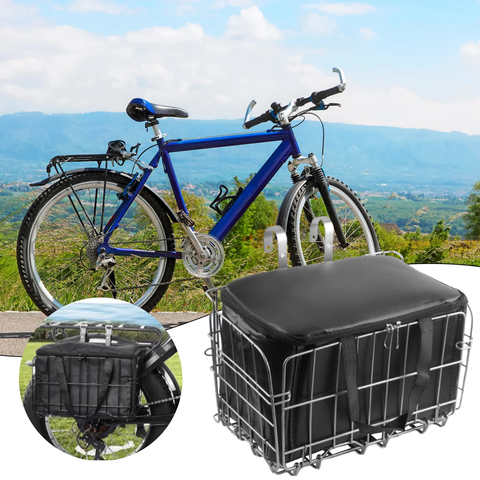 Rear Bike Basket VEVOR Medium Bicycle Basket With Cargo Net