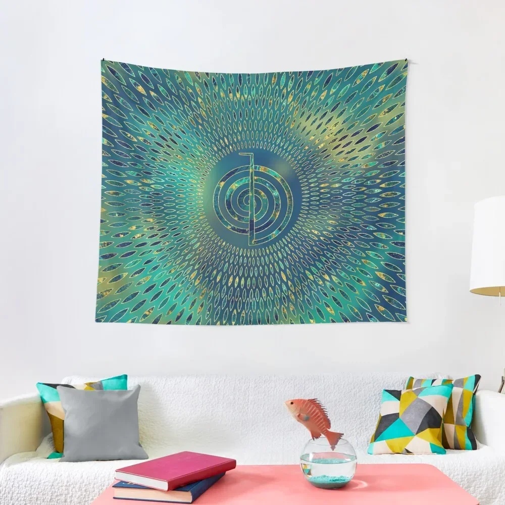 

Reiki Cho Ku Rei - gemstone and gold Tapestry Room Decoration Aesthetic Home Decorations Home Decorators Tapestry