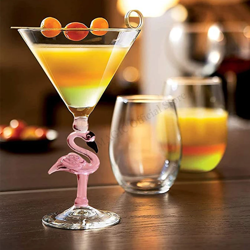 Verre à Cocktail Créatif en Forme de Flamant Rose, Gobelet à