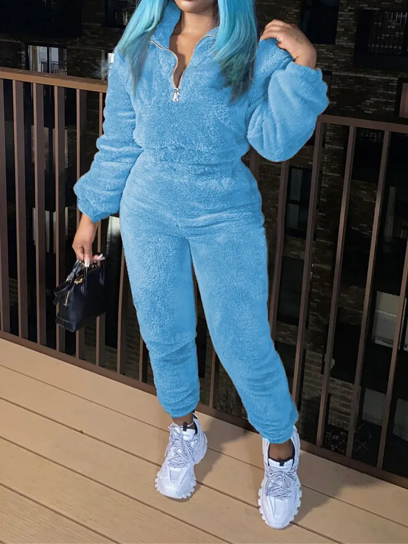 2 Piece Fall Sets For Women Sweatsuit Velour Set Long Sleeve Hoodie Sweatshirt Sweatpant Lounge Sets Tracksuits Outfits Navy