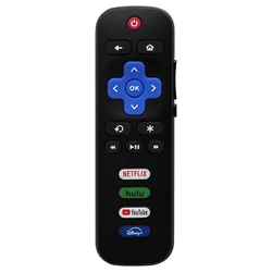 Universal Replacement Remote Control for Select ROKU-Enabled TVs (Black)