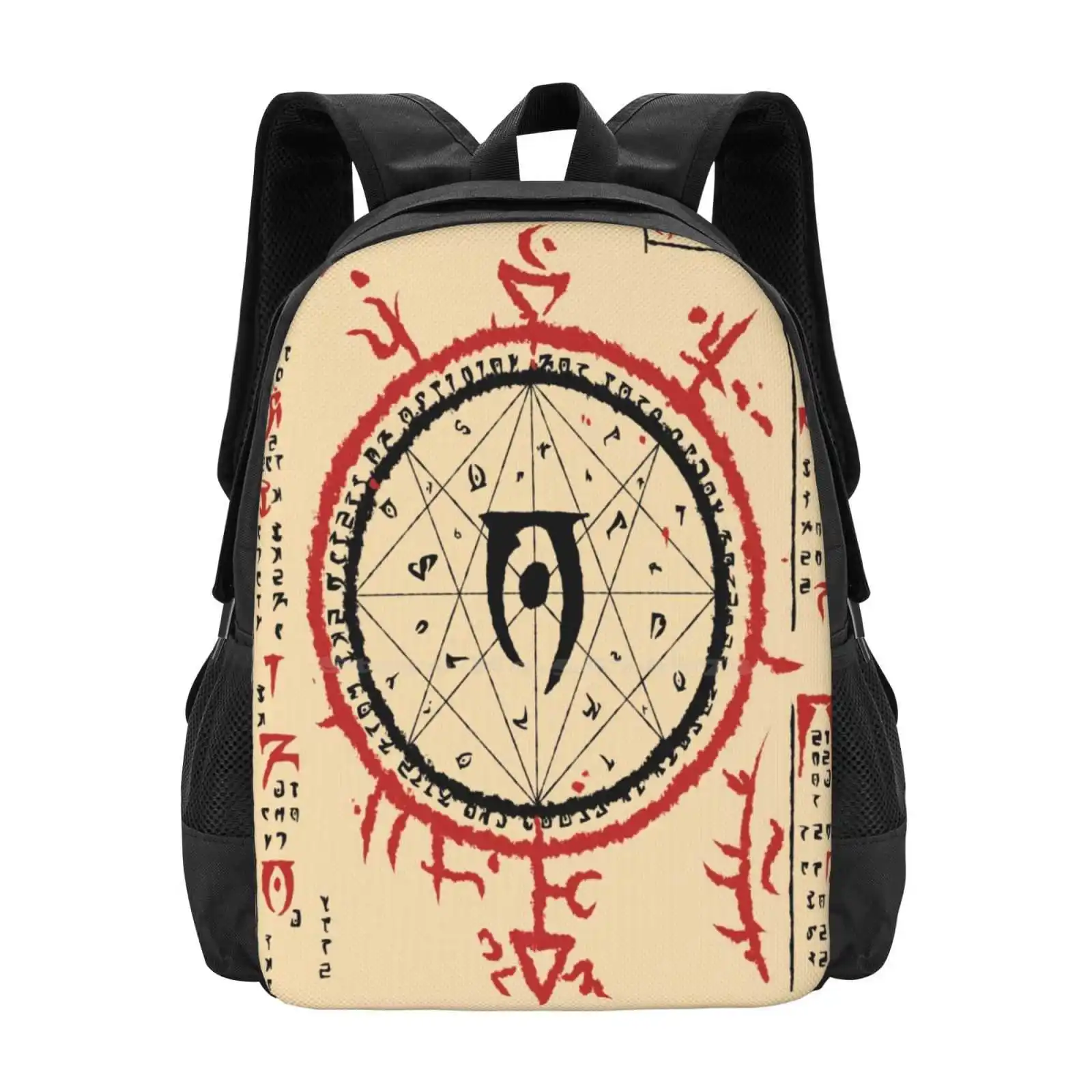 

Mysterium Xarxes 1 Pattern Design Bagpack School Bags Skyrim Oblivion Morrowing Daggerfall Video Games Gaming Runes Demonic