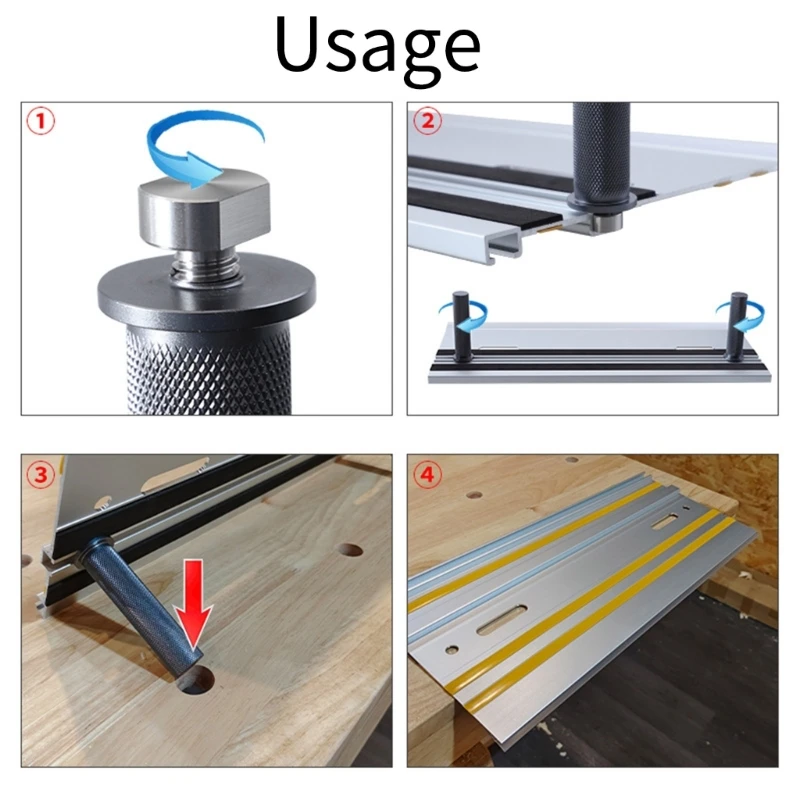 19/20mm Aluminium Alloy Woodworking Hole Table Track Clamps Tenon Fixators