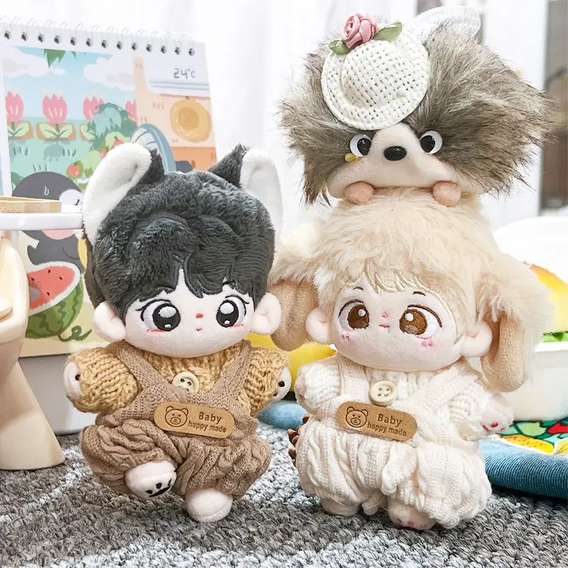 10cm baby clothes cute winter sweater with suspender pants New Year set starfish cotton doll accessories doll 2