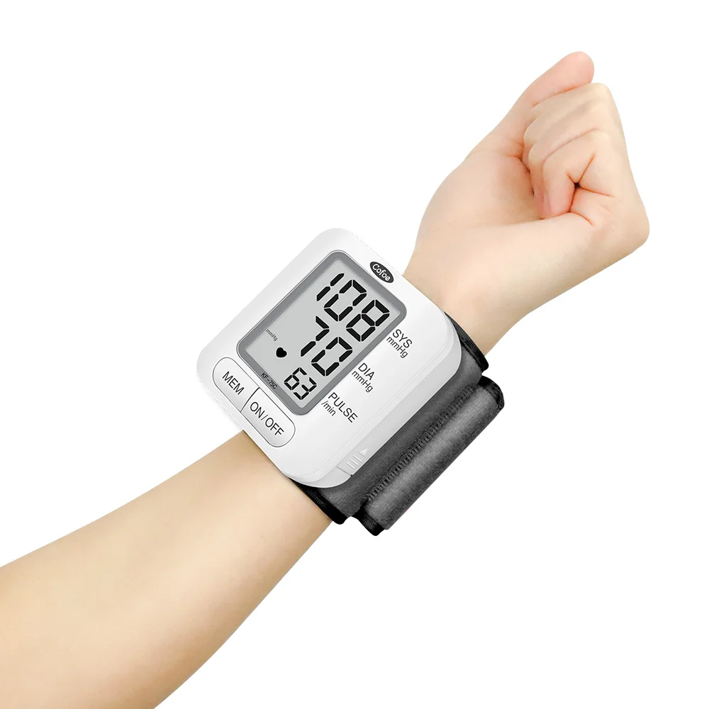 Digital wrist blood monitoring Automatic sphygmomanometer BP heart rate measurement Pulse meter Tensiometer Blood pressure monitor Blood pressure meter