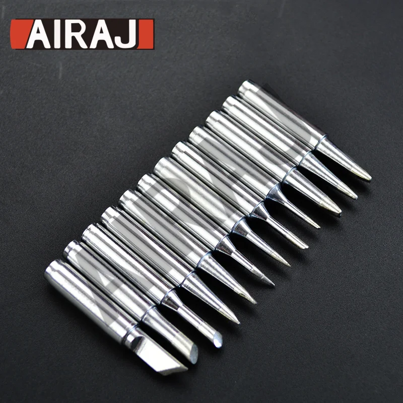 Soldering Iron Tips 12Pcs Soldering Iron Tips 900M Lead-Free Solder Iron Tip Replaceable Welding Sleeve