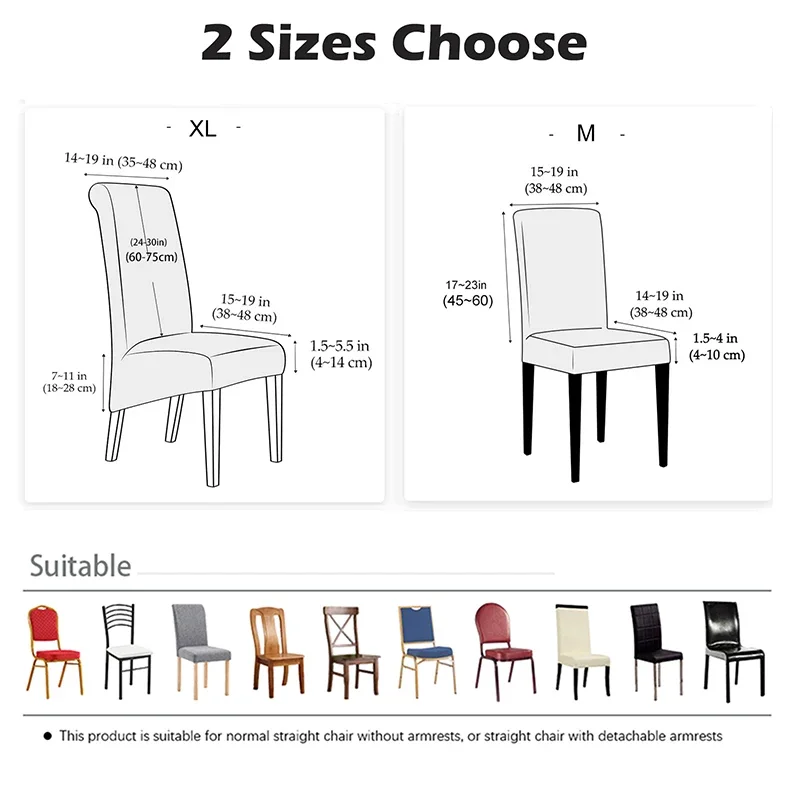 Water Repellent High Back Chair Cover Jacquard Stretch XL Size Chair Covers for Dining Room Anti-dirty Easy Care Seat Protectors