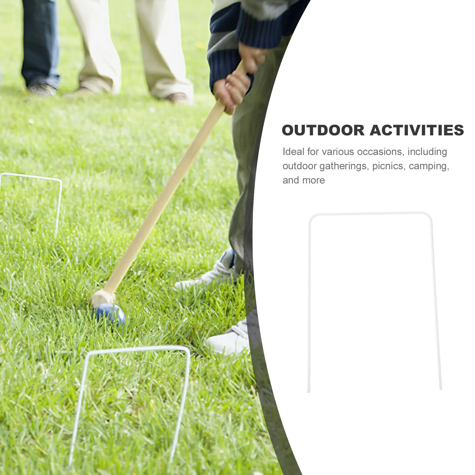 9개 크로켓 위켓 교체용 철사 야외 게임 세트 뒷마당 잔디밭 크로켓 게이트 액세서리 위켓 게이트볼 액세서리