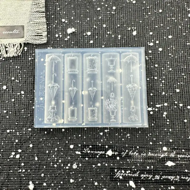 공작꽃 3D 실리콘 몰드 네일아트 데코 DIY 중국풍 다리 파빌리온 사랑 자물쇠 네일 템플릿 매니큐어 디자인 도구