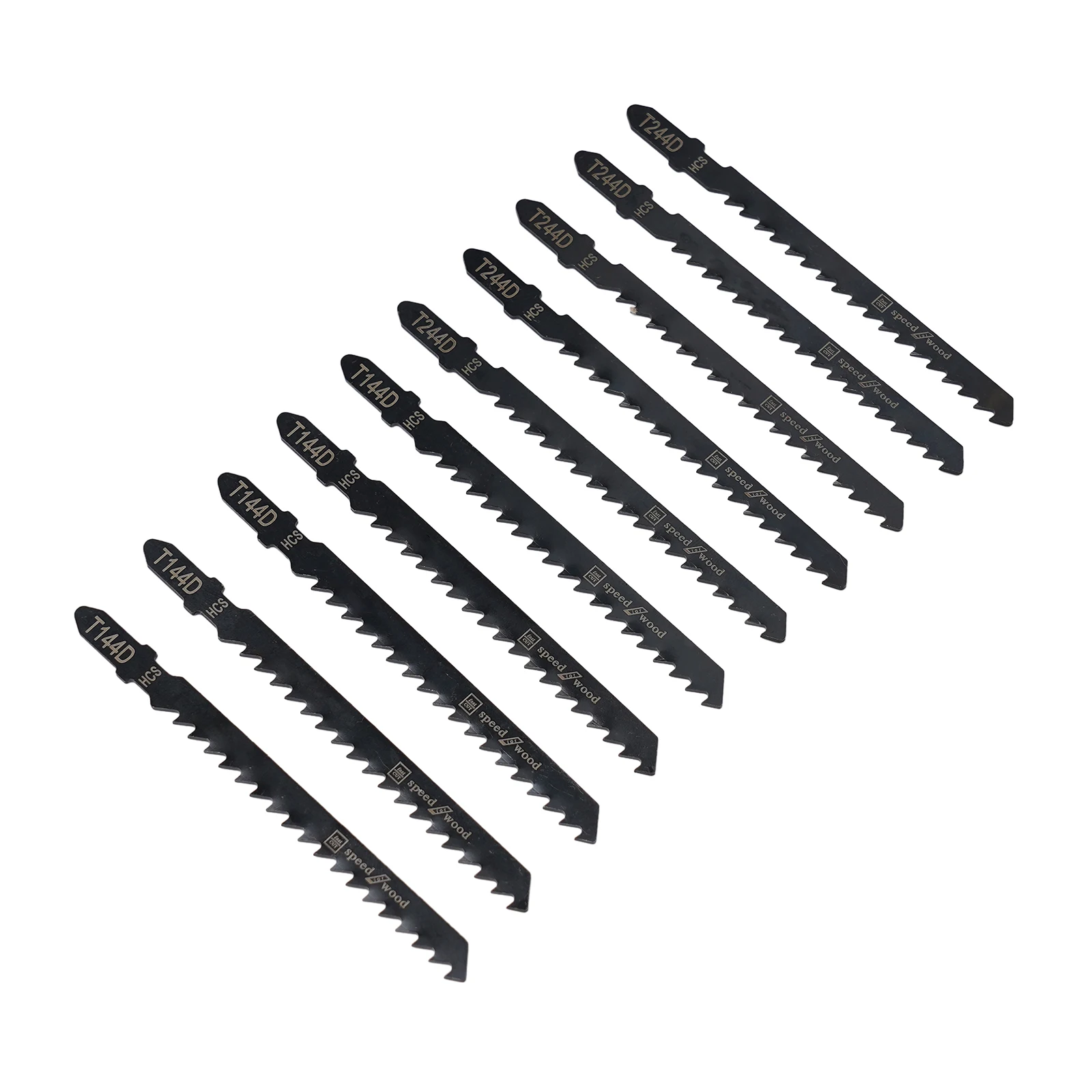 

10Pcs HCS JigSaw Blades T144D+T244D For High Speed Wood Board Plastic Cutting Home DIY Curve Cutting Reciprocating Saw Blade