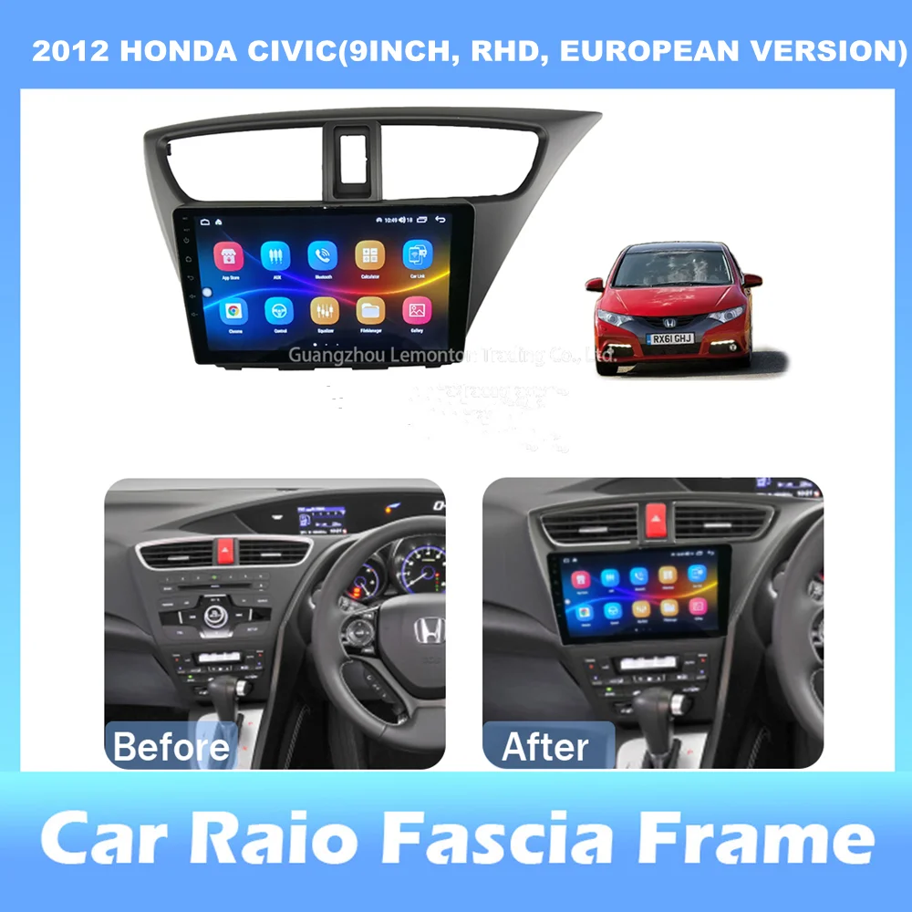 

9-inch 2din Car Radio Dashboard For HONDA CIVIC 2012 Stereo Panel, For Teyes Car Panel With Dual Din CD DVD Frame