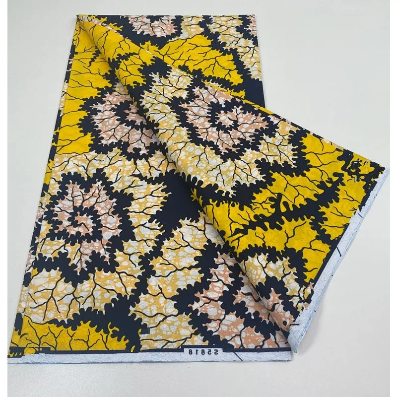 100% Cotton Dutch Hollandais 2026 Print Fabric High Quality Veritable Real Wax Guaranteed African Wax Tissu Dutch Pagne 6 Yards 5
