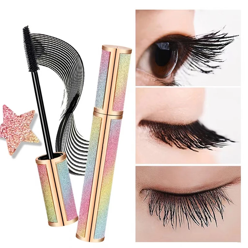 

4d Silk Fiber Mascara Waterproof And Easy To Dry Natural Soft Long Eyelash Makeup Mascara Black Thick Eyelash Cosmetics