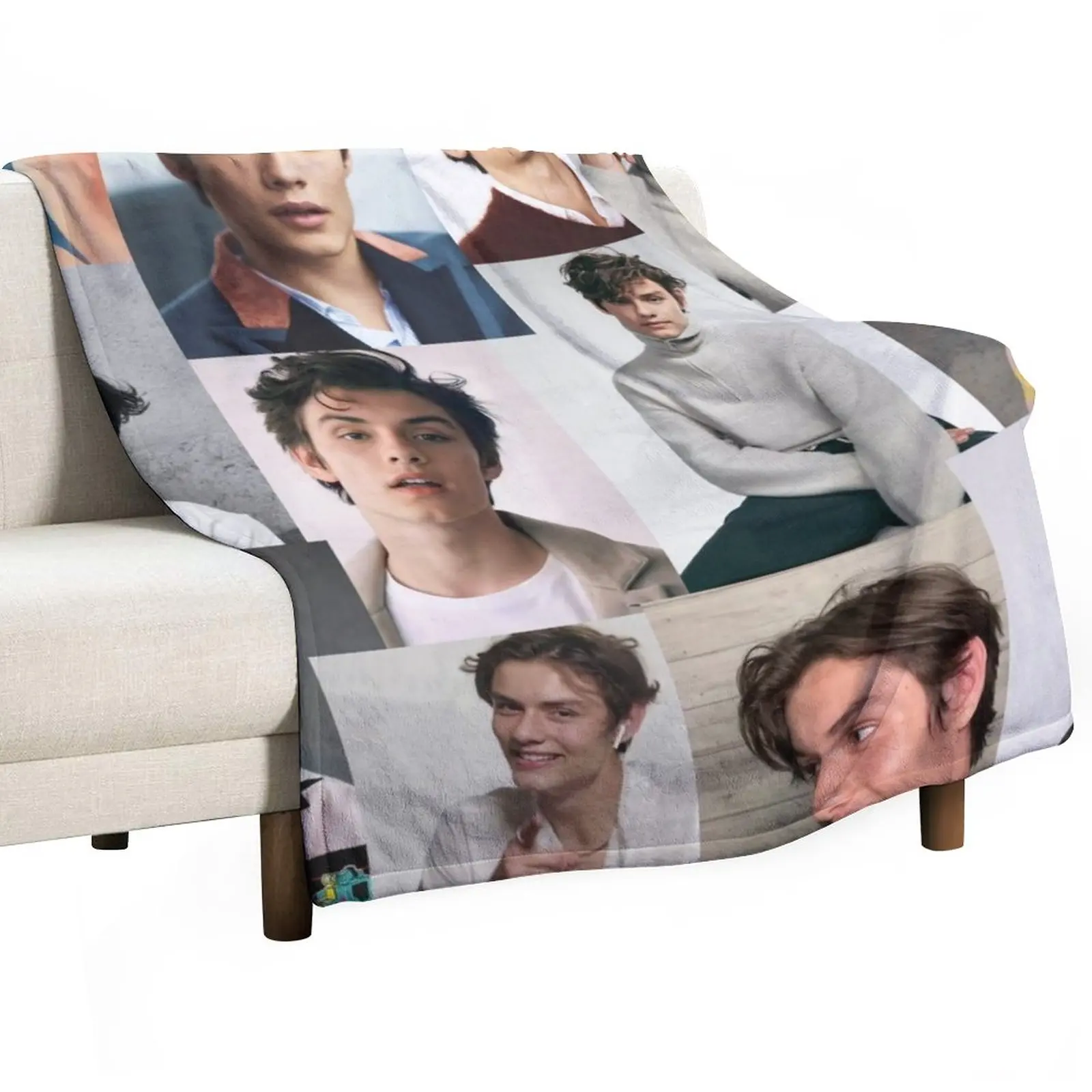 

Louis Partridge collage Throw Blanket Fluffy Soft Blankets Beach Blanket Cute Blanket Plaid Winter bed blankets