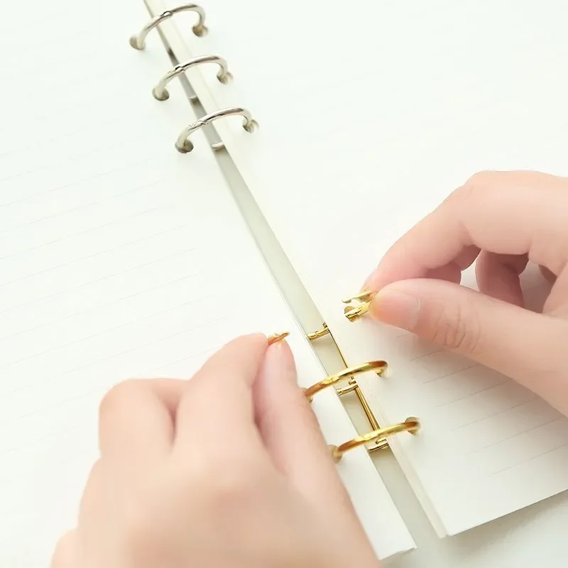 Metal Loose Leaf Book Binder 3 Rings Clips Metal Ring Binder 2pcs For Notebook Album Scrapbook Calendar Circle Stationery Office