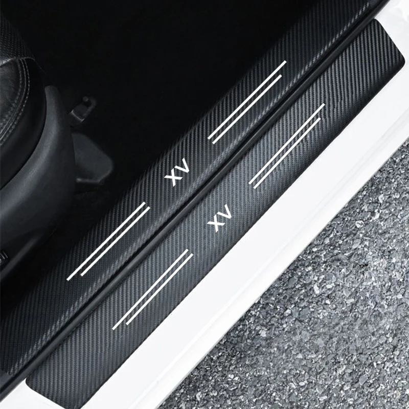 

Carbon Fiber Car Stickers Anti Scratch Film Waterproof Trunk Bumper Protective Sticker Tape Door Edge For Subaru XV Logo Auto