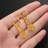 Gold Color Earrings Women's/Girls African Beautiful 24K Gold Color Plated Nicely Cute Small Ethiopian Jewelry Wedding Gift 1