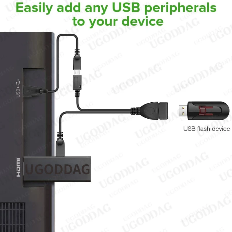 미니 마이크로 USB OTG 어댑터 호스트 전원 Y 분배기 USB 마이크로 5 핀 남성 여성 케이블 화재 스틱 안드로이드 전화 액세서리