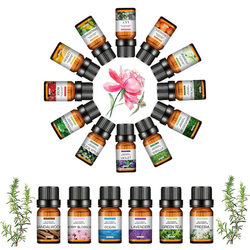 Essential Oil Water Soluble for Aromatherapy Diffuser Humidifier Room Fresheners Stress Relief Rose Lily Lavender Freesia 10ml