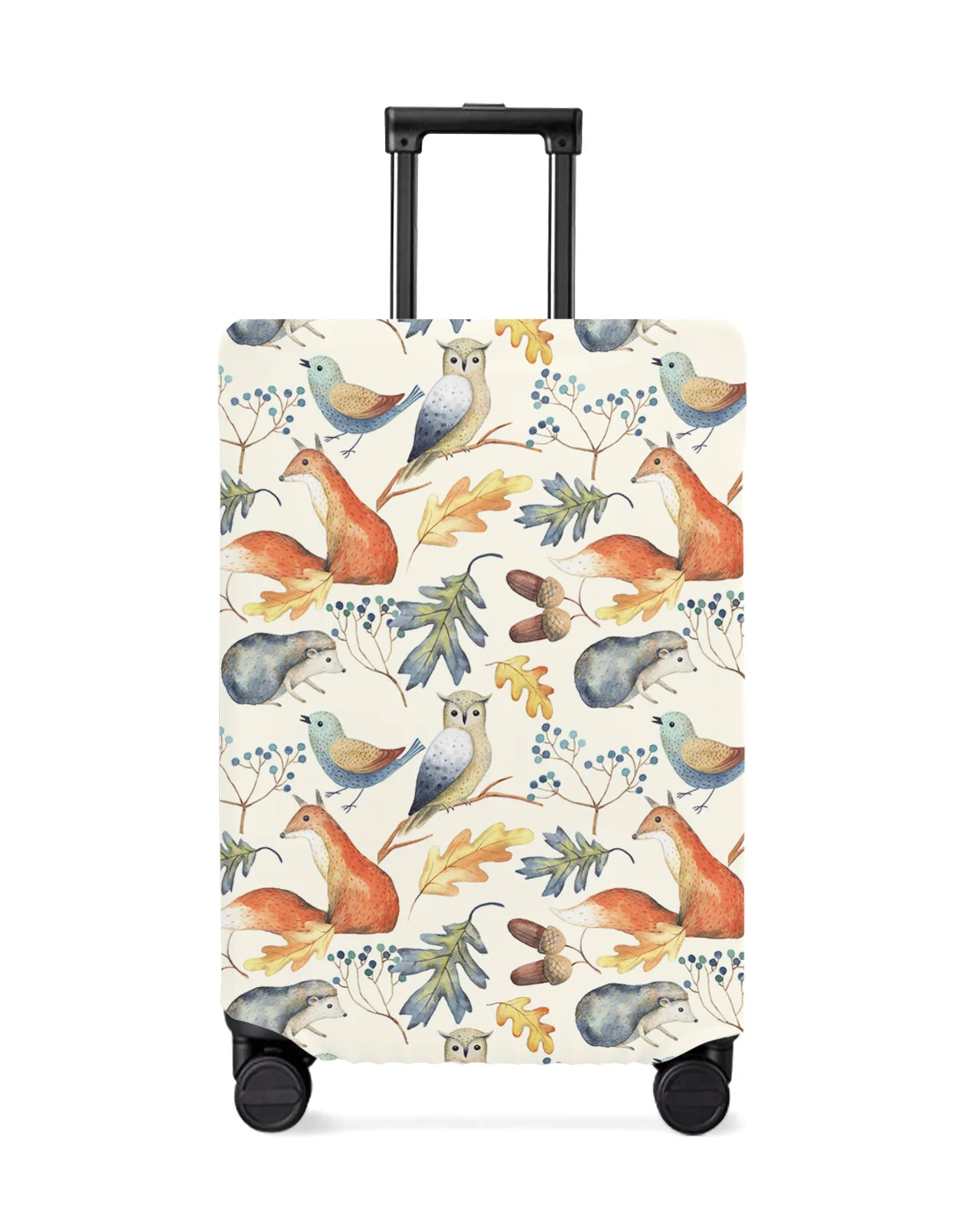 autumn-owl-bird-fox-leaves-luggage-cover-stretch-suitcase-protector-baggage-dust-case-cover-for-18-32-inch-travel-suitcase-case