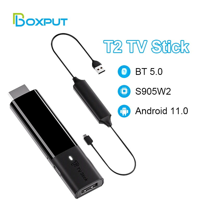 T2 Tv Stick 4K S905W2 Bt 5.0 Android 11.0 Smart Tv Stick 2.4G Wifi 2G 8G Tv Box