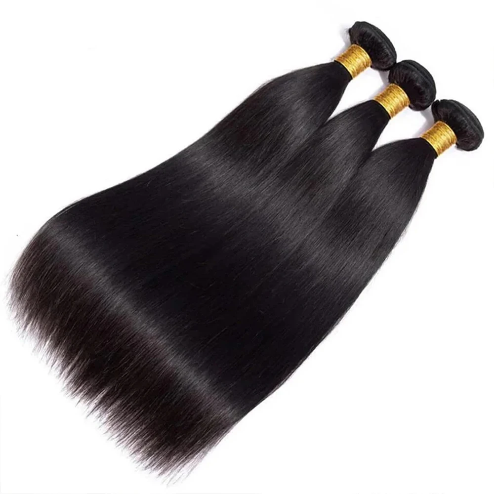 Bone Straight Human Hair Bundles Brazilian Human Hair Weave 100% human hair 8-32 Inches long Remy Hair Extension Natural Black