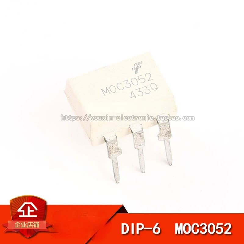 

10pcs New and original MOC3052M MOC3052 DIP-6 The photoelectric coupler Bidirectional thyristor drive chip MOC3052M MOC3052 DIP6