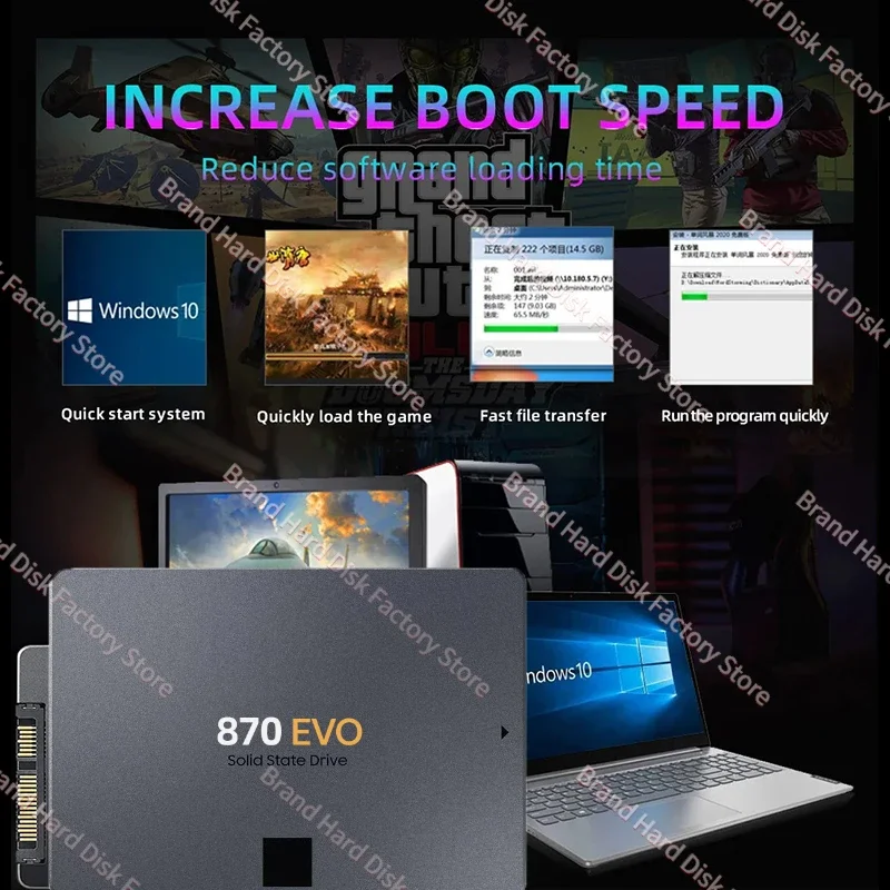 Ʈ HDD ǻͿ 귣 SSD 870 EVO QVO 250G  ָ Ʈ ũ, 1T 2T 4T HDD ϵ ̺, 860 PRO SATA 3 2.5 ps5