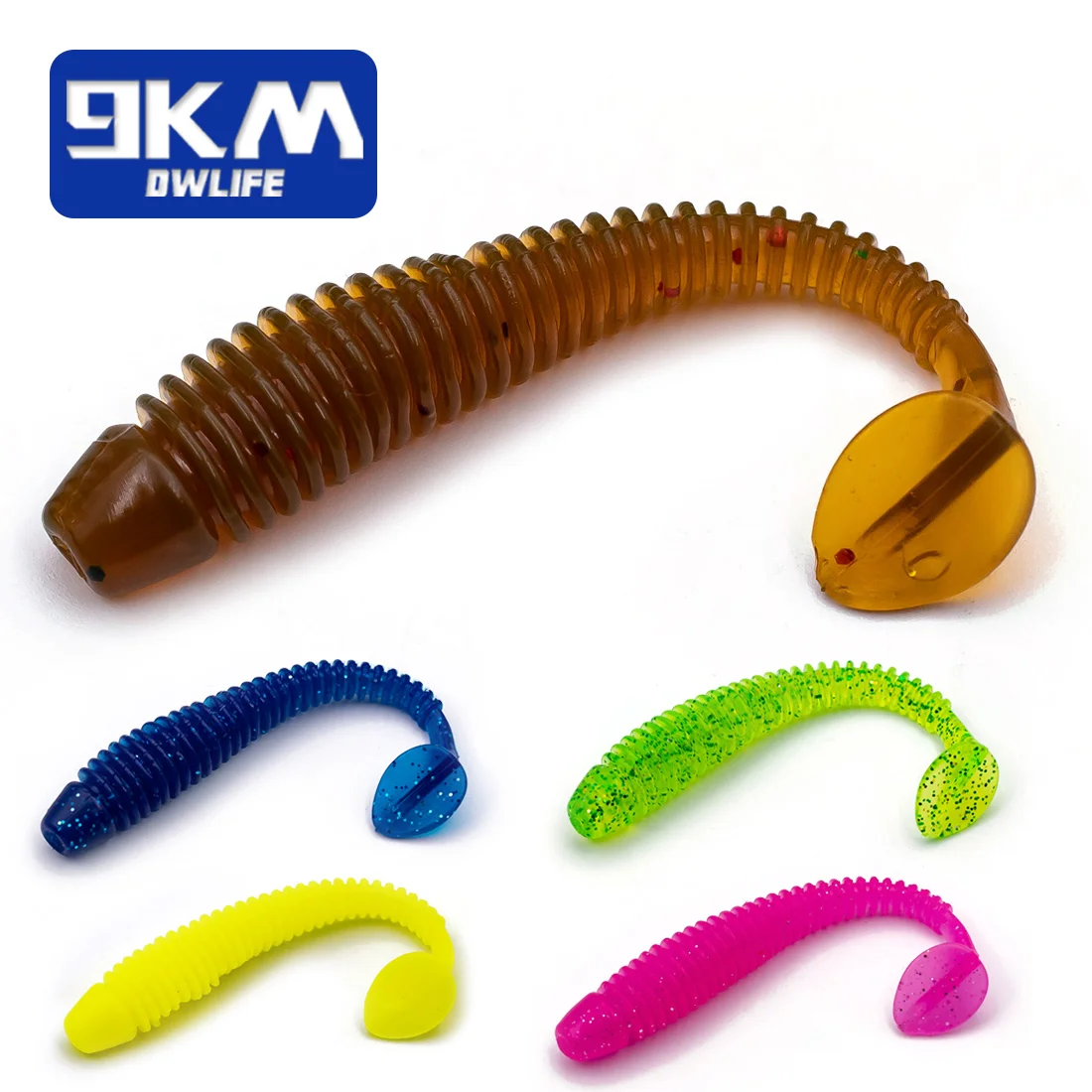 15 Stück T-Tail Grub Wurmköder Künstliche Silikon-Weichköder Swimbaits Angeln Bass Paddle Tail Süßwasser für Zander Hecht Forelle