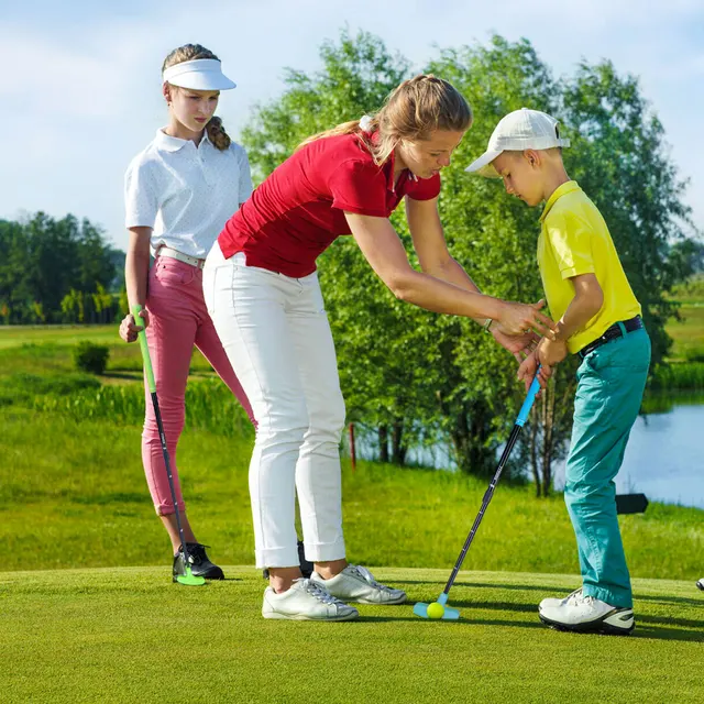 2Pcs/ Set Golf Putters for Men & Women Two Way Mini Golf Putter Adjustable Length Right or Left Handed Golf Clubs Set for Kids 6