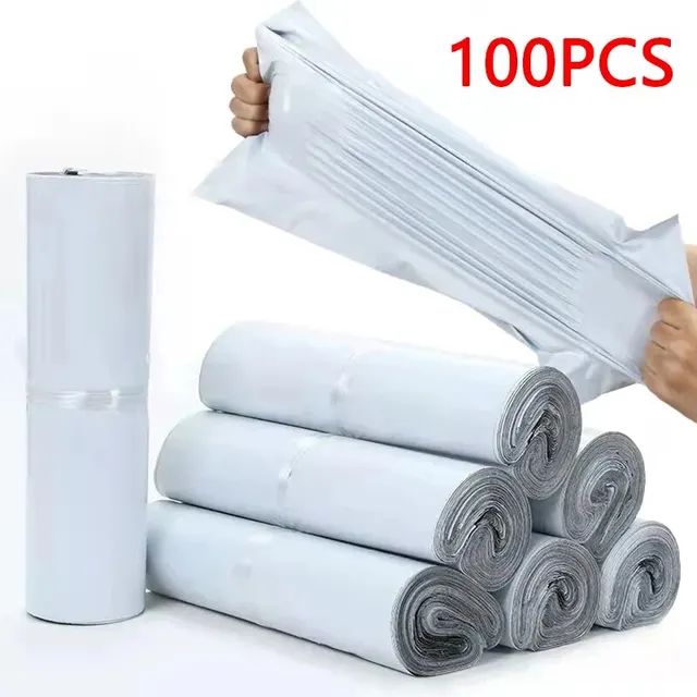 100pcs/Lots White Courier Bag Express Envelope Storage Bags Mailing Bags Self Seal Plastic Poly Packaging Pouch Waterproof New 1
