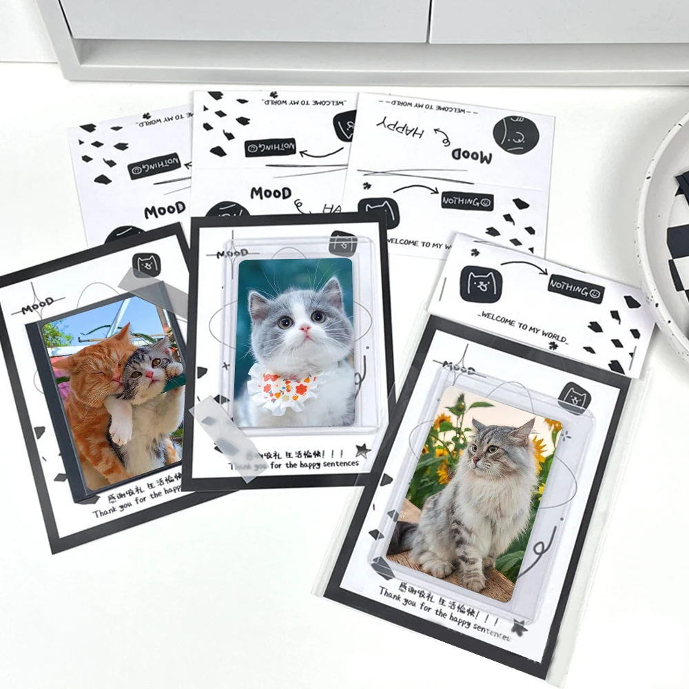10pcs Letter Card Header Separate Packaging Bag Card Display Sealing Sticker Packaging Set Photo Protector Simple INS 6