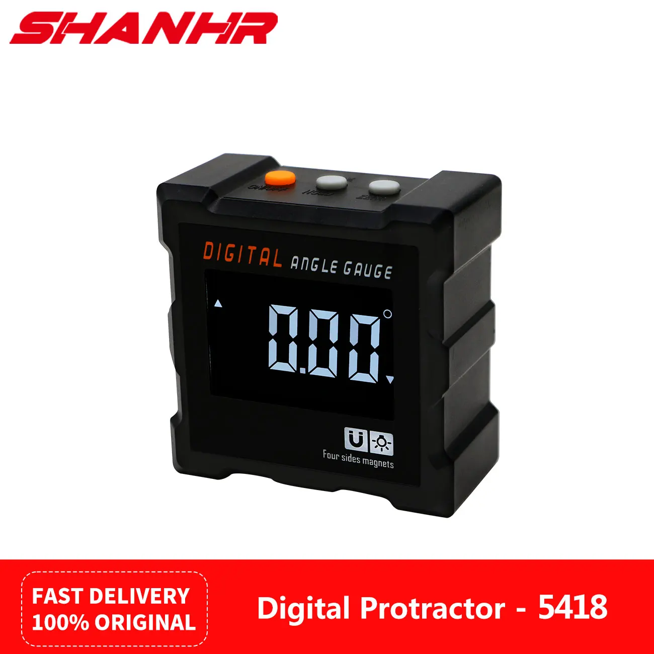 SHANHR 새로운 4면 자석 디지털 베벨 박스 360도 미니 전자 디지털 각도..