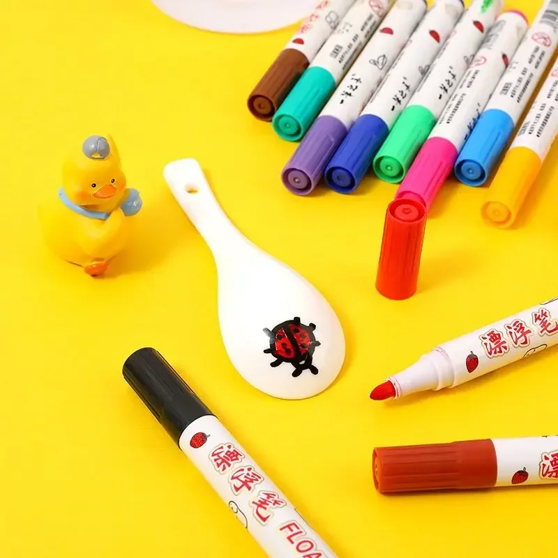Montessori Magical Water Floating Student Painting Brush  Whiteboard Markers Pen Suspension Kids Educational Painting Pen Toys 4