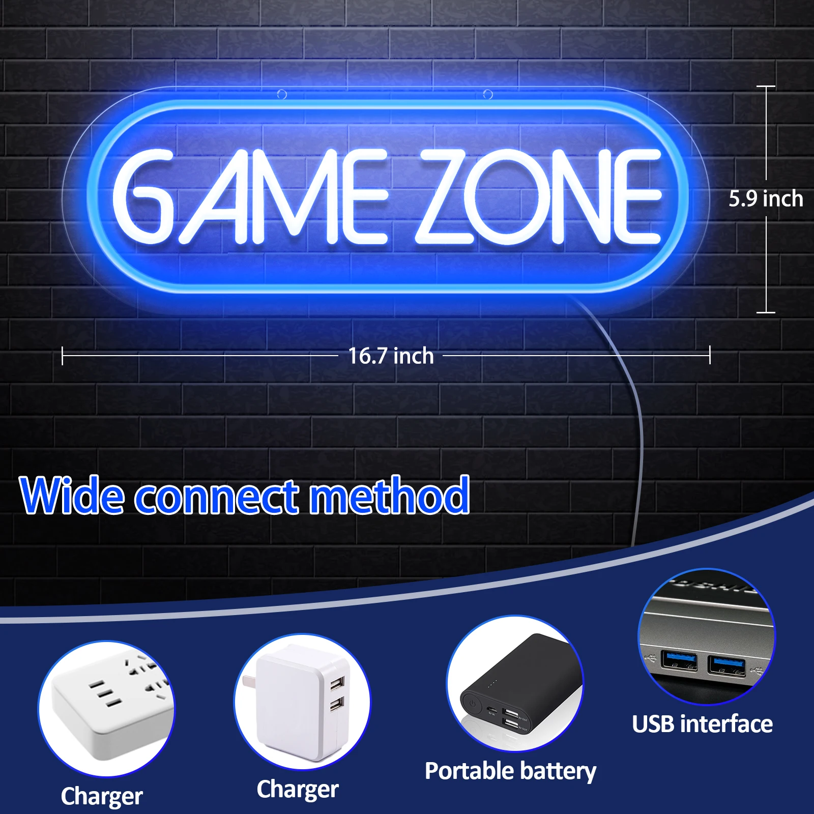 Led Game Room Neon Signs Dimmable Neon Lights for Bedroom Wall Gaming Decor Room Decor Boys Teen Kids Gifts Party Decorations
