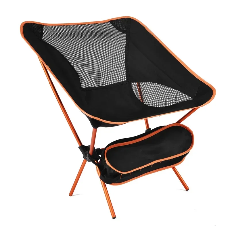 Outdoor Folding Beach Chair Camping Fishing BBQ Light Moon Chair Aviation Aluminium Pipe Lazy Fishing Garden Relaxation