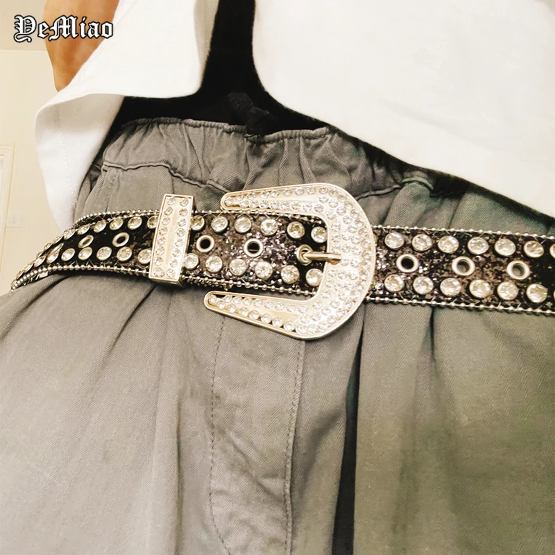 Punk Rhinestone Belt Luxury Strap Diamond Bing Y2k Belt Western Crystal
