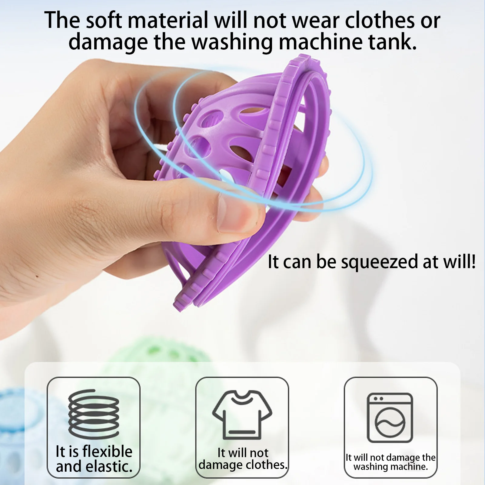 Laundry Balls For Washing Machine Non Detergent For Dryer Anti-Knot Cleaning Supplies Washing Machine Ball