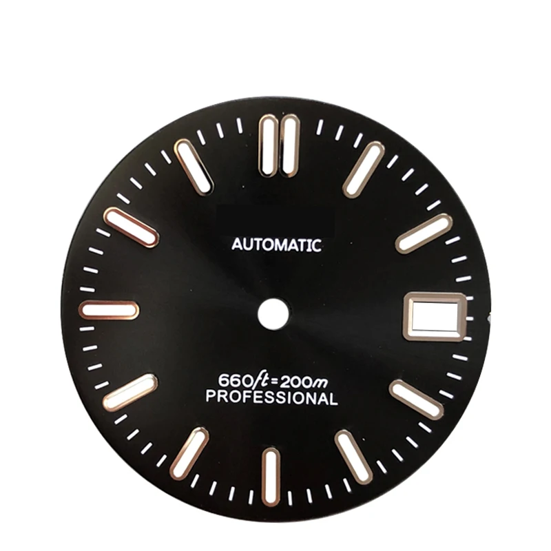 

Аксессуары для часов, Солнцезащитный полосатый маникюрный циферблат, модифицированный зеленый светящийся 28,5 мм с японским механизмом nh35