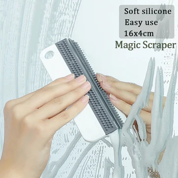 Portable Glass Wiper Scraper Kitchen Bathroom Glass Cleaning Tools Soft Silicone for Car Mirror Cleaner Squeegee Window Cleaning 1