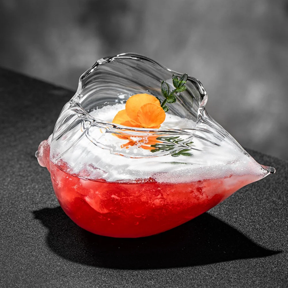 Creative  Conch Cup Cocktail Glasses Cups Personalized Shell Cups High-value Wine Glass Cup Handmade Engraved Glass Cups Bar Too