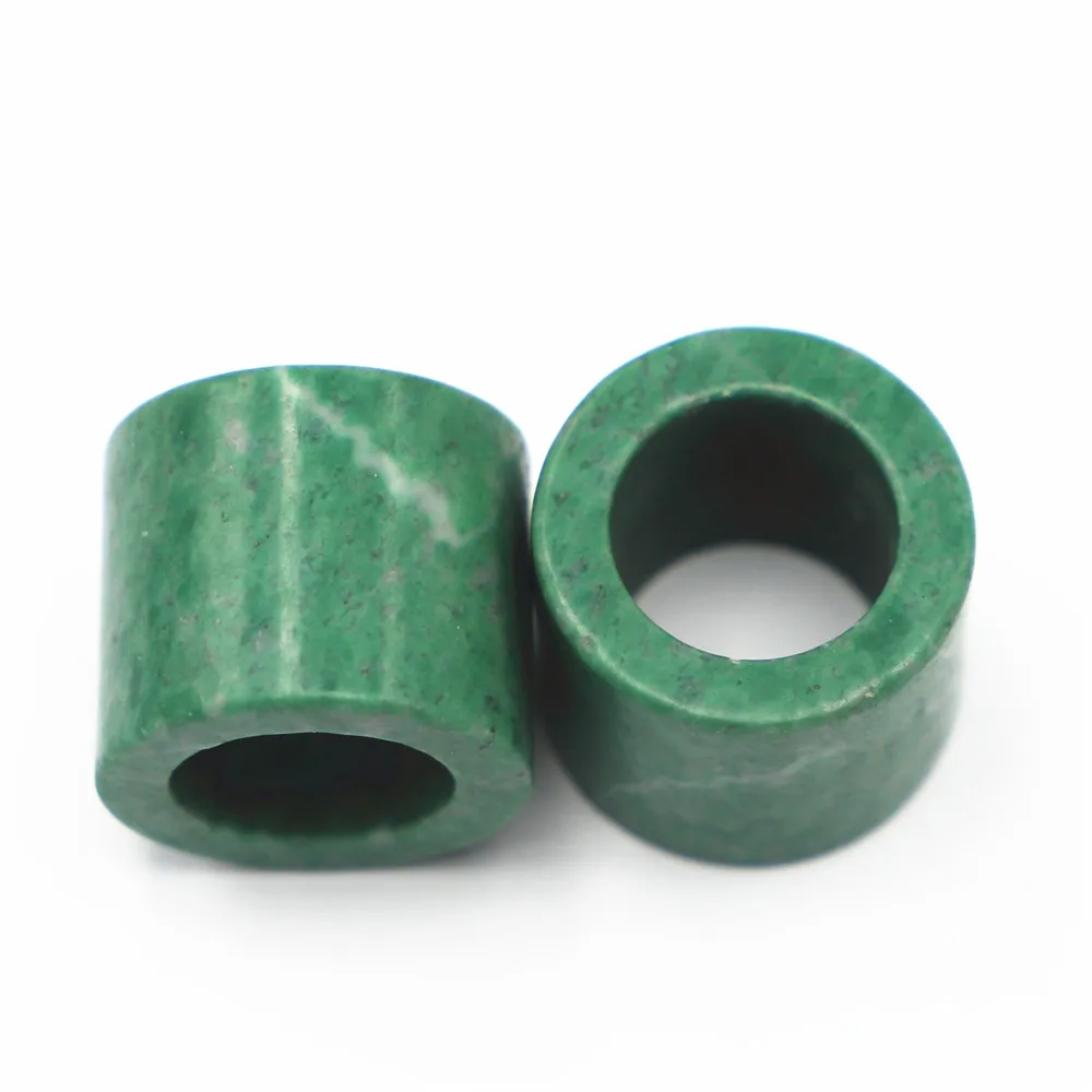 

New Natural Stone Smooth Green Jade Finger Engagement Ring Luxury Jewelry Wedding Set for Women Girl Bands Wholesale 20MM 15.25#