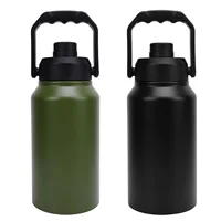 3L Insulated Water Bottle With Lid Handle Wide Mouth 316 Stainless Steel Travel Thermal Mug for Sports Gym Fitness Keep Cold Hot