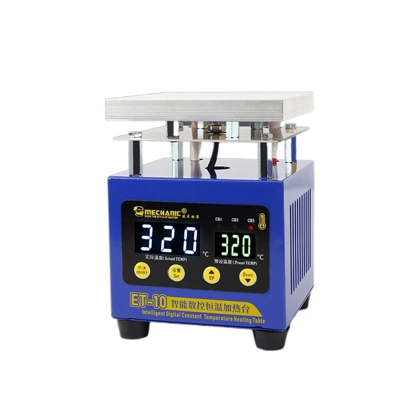 Heating Table MECHANIC ET-10 Intelligent Constant Temperature Double Digital Display For Repairing LED Lamp Of Mobile Phone PCB portable arc welder