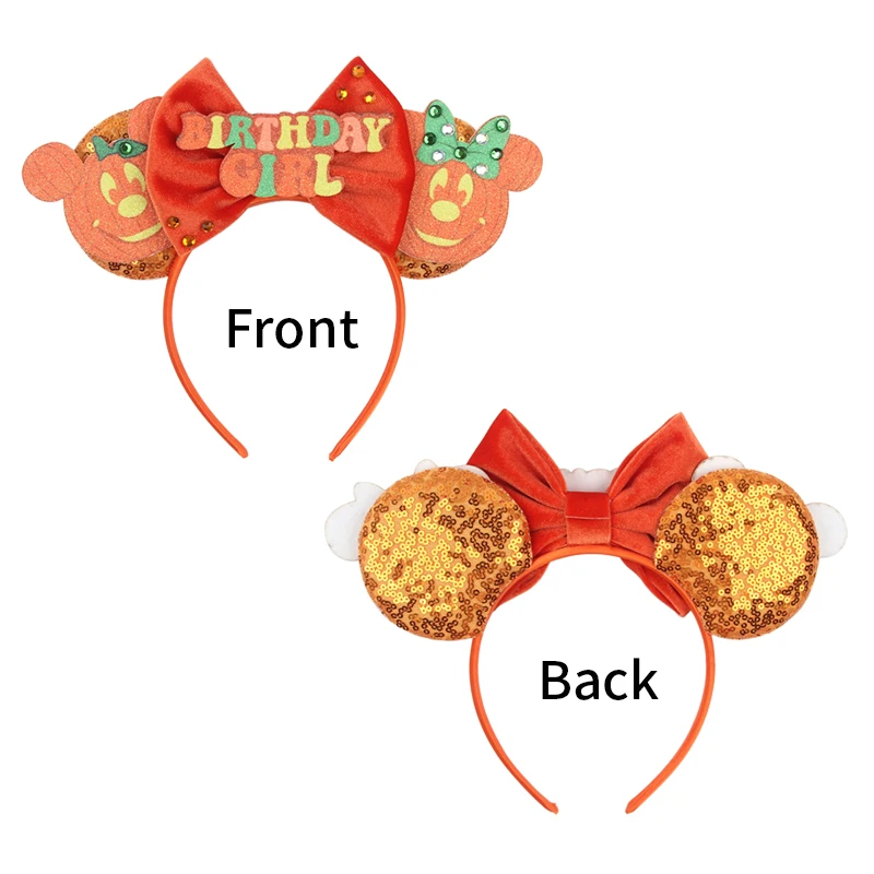 10Pcs Newest Mickey Mouse Ears Headband Halloween Kid Adult Festival Party Sequins Bow Hairband Women Girl Hair Accessories Gift